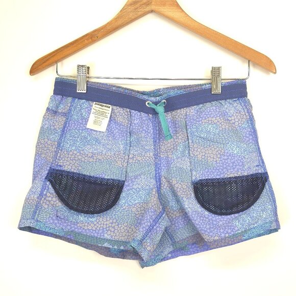 Patagonia Girls Baggies Shorts Next Wave Multi in Float Blue NWT XL - Picture 7 of 12